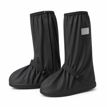 🌧️ RAJOITETUN AJAN 50 % ALENNUS! 👢 Vedenpitävät, korkeavartiset sadesuojat kengille – luistamaton PVC-materiaali, 42 cm:n suoja roiskeilta ja heijastimet turvallisuutta lisäämään 👟