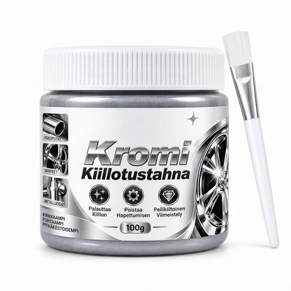 Metallinen kromin kiillotus- ja palautustahna siveltimellä
