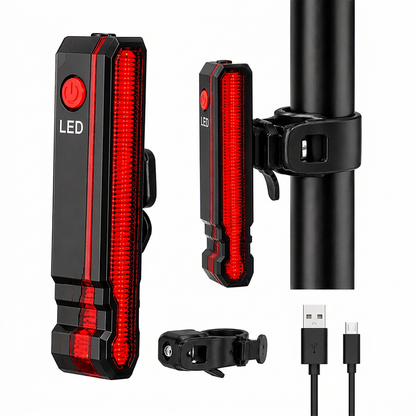 🚴 RAJOITETUN AJAN 50% ALENNUS! 🔴 Ladattava pyörän takavalo – lasersignaali, IPX5-suojaluokituksen vedenkestävyys, USB-lataus 💡