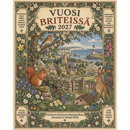 🎉💖Uutuus–yli 5000 myytyä!🎁Lisää vintage-tyyliä välittömästi!2027 Satukirja-seinäkalenteri