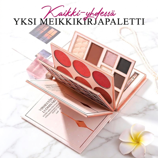 💄50% ALENNUS NYT!🥳🥳 Yleismeikkikirjapaletti – monikerroksinen luomiväri-, poskipuna-, Kontour- ja korostussävymeikkisarja, kannettava ja taitettava meikkikirja päivittäiseen ja juhlimeikkiin