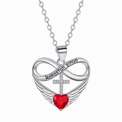 ✨2026 Alennus – yli 36 000 myytyä! 💖 Infinity Heart Cross Korusetti siipirisupäivällä – usko ja ikuinen rakkaus ✨