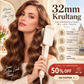 🌸 TIJDELIJK 50% KORTING! ✨ 32 mm Golvende Krultang - Grote Veerkrachtige Krullen, 4 Verstelbare Warmtestanden & Negatieve Ionenverzorging - Salonkwaliteit Styling Thuis 💇‍♀️